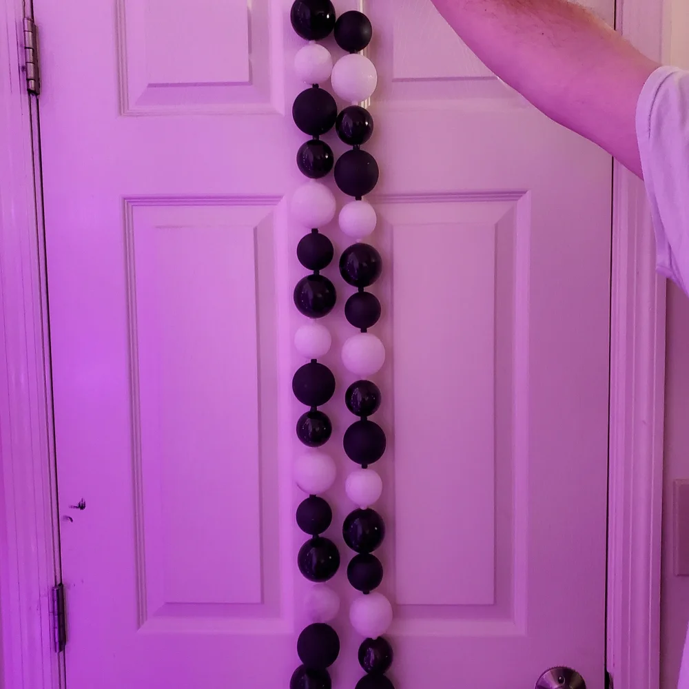 2 Red Black and White Ball Garlands